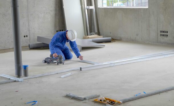 Las herramientas del instalador de placas de yeso