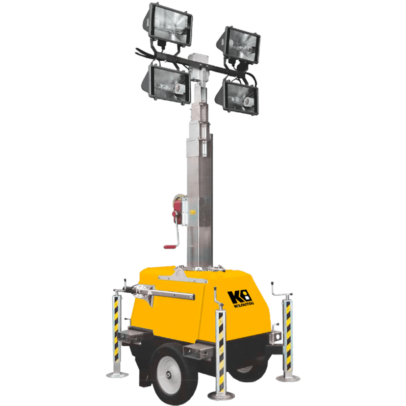 Torre faro ad alogenuri metallici – 4 x 400 W – 1600 m²