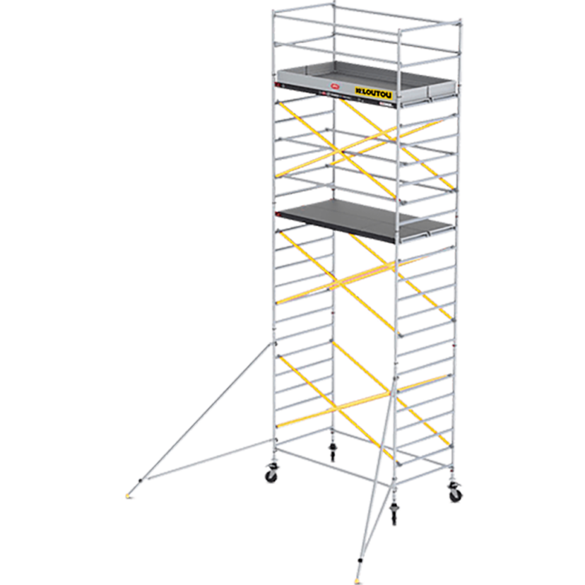 Rusztowanie aluminiowe jezdne długie – 6,20 m – 2,45 × 1,35 m