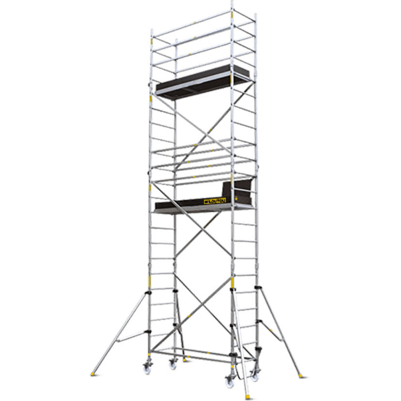 Rusztowanie aluminiowe jezdne – 7,16 m – 1,90 × 0,52 m
