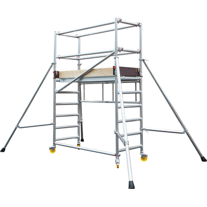 Andamio de aluminio con ruedas – 3,70 m – 1 plataforma – 1,92 × 0,74 m