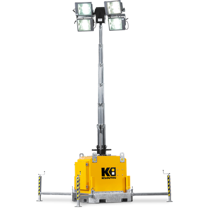 Torre de iluminación de halogenuro metálico con skid – 4000 W – 3800 m²